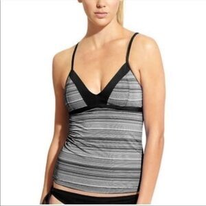 ATHLETA Veracruz Tankini Top Stripe Black XS
